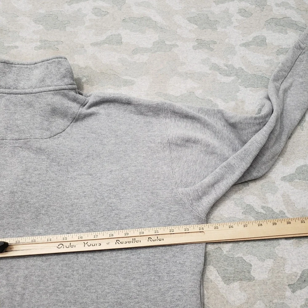 Orvis Sweater Mens Large Gray Quarter Zip Long Sleeve Fleece